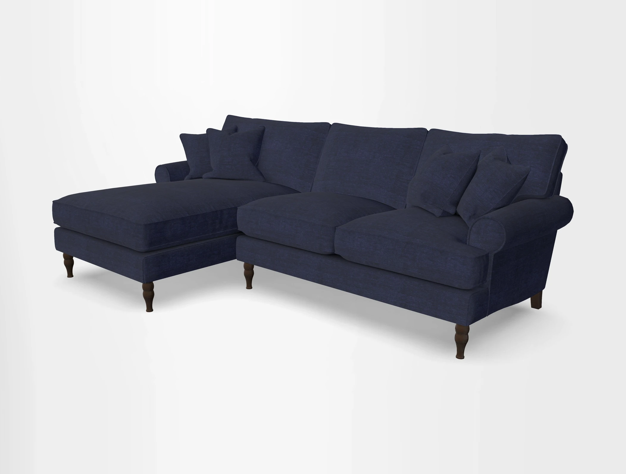 Cooksbridge chaise sofa LHF in Two Tone Plain Biscuit