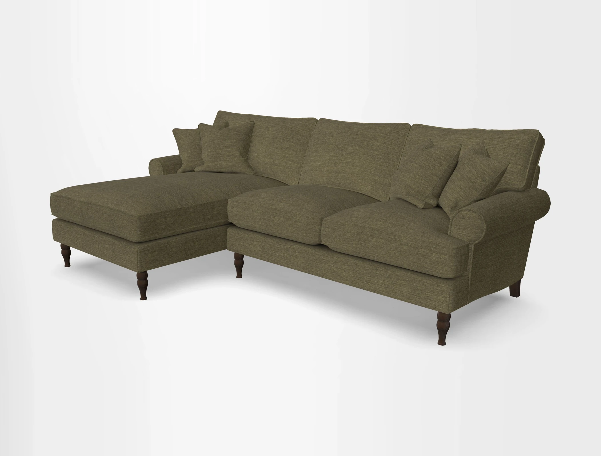Cooksbridge chaise sofa LHF in Two Tone Plain Biscuit