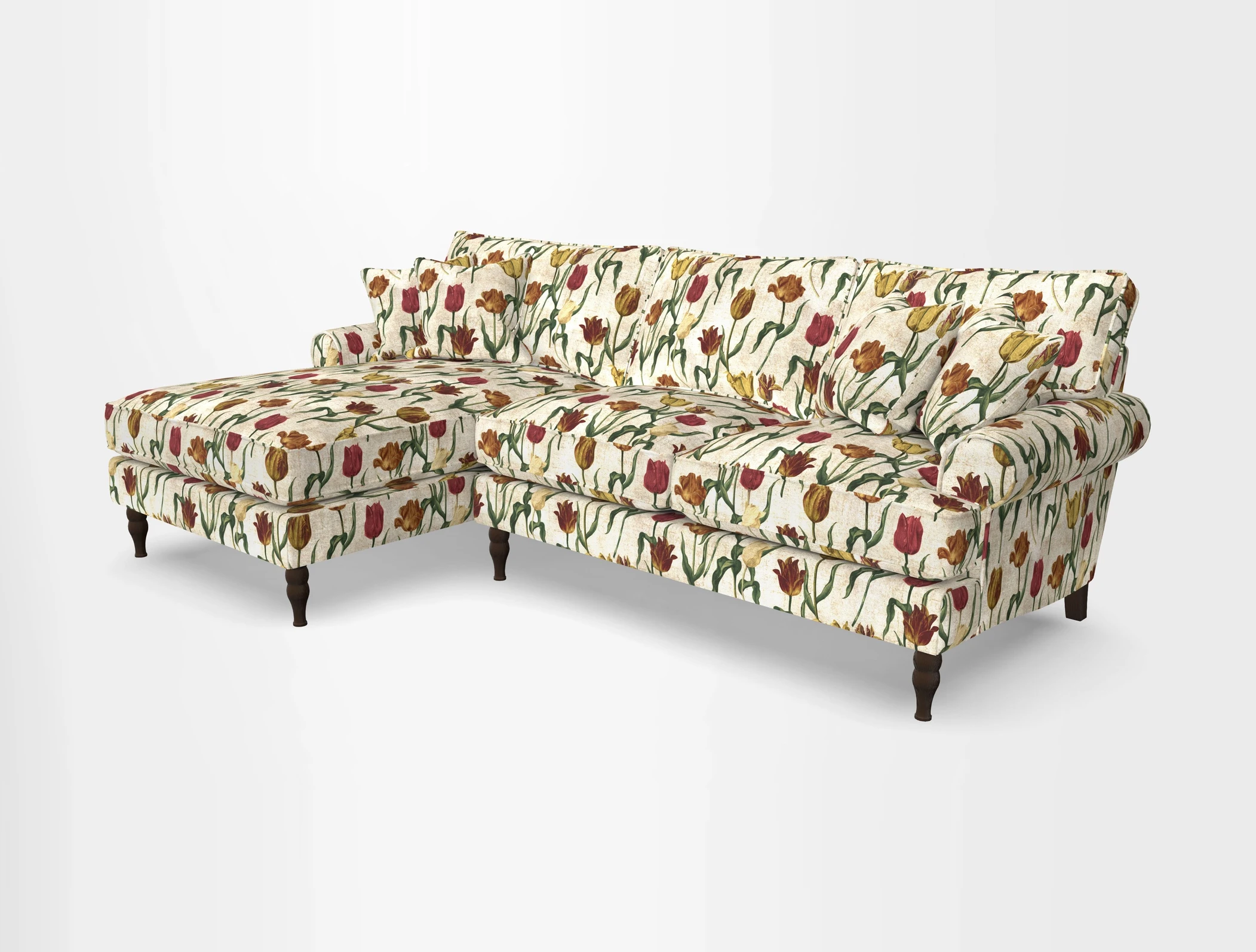 Cooksbridge chaise sofa LHF in Two Tone Plain Biscuit