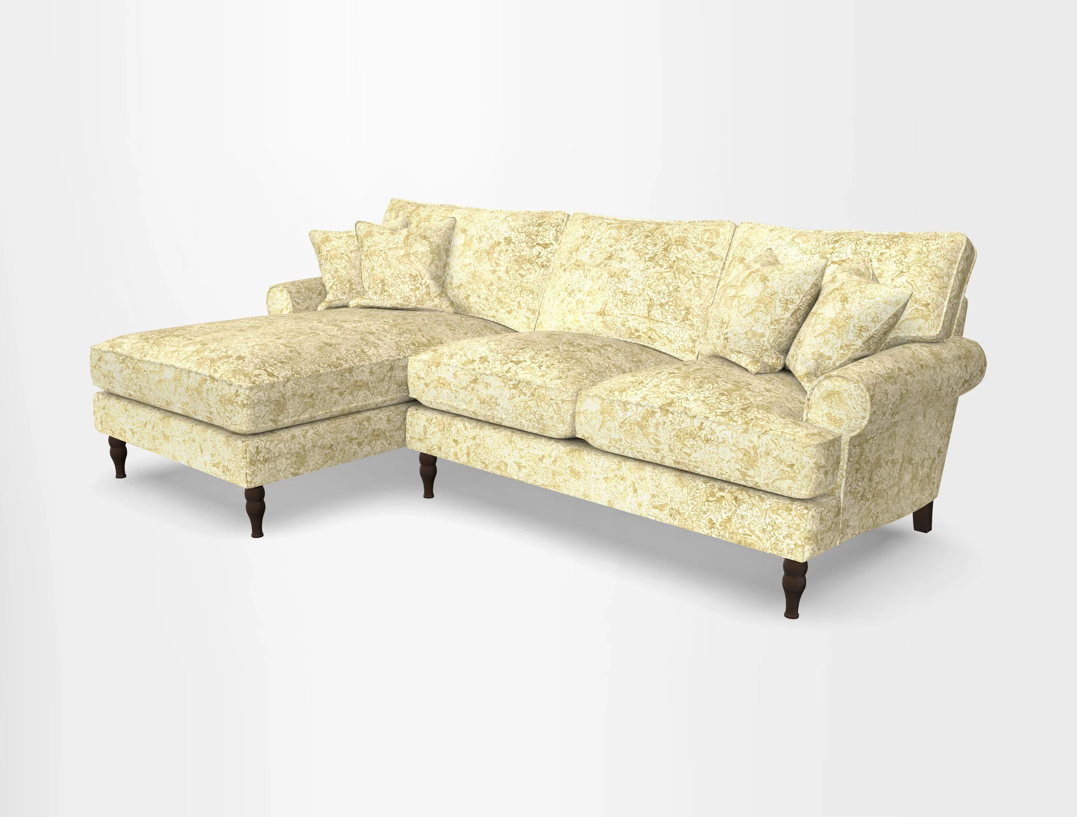 Cooksbridge chaise sofa LHF in Two Tone Plain Biscuit