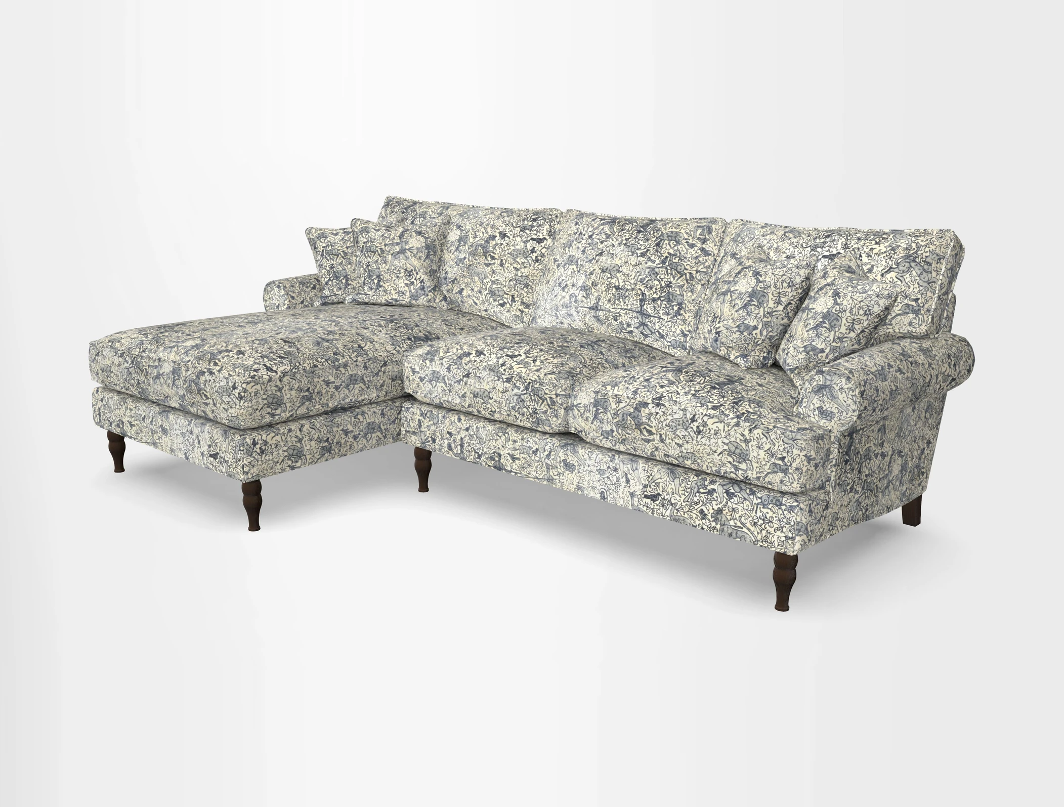 Cooksbridge chaise sofa LHF in Two Tone Plain Biscuit