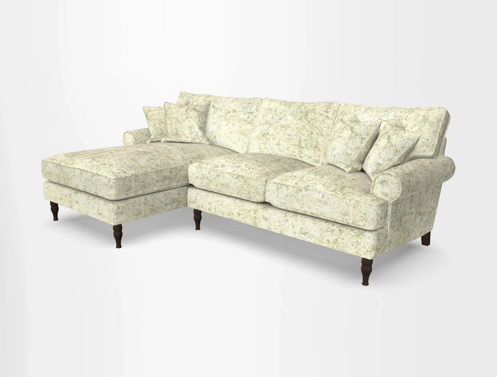 Cooksbridge chaise sofa LHF in Two Tone Plain Biscuit