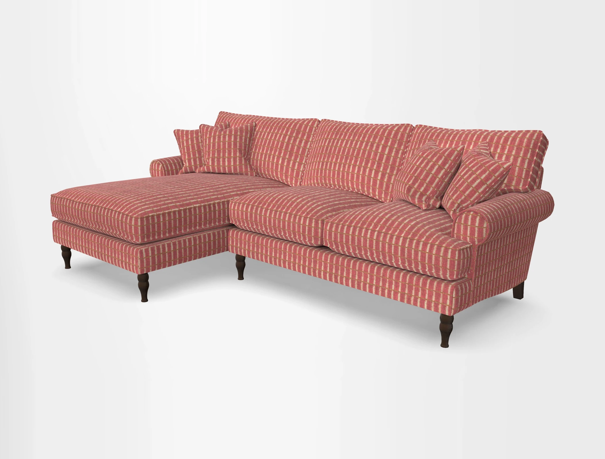 Cooksbridge chaise sofa LHF in Two Tone Plain Biscuit