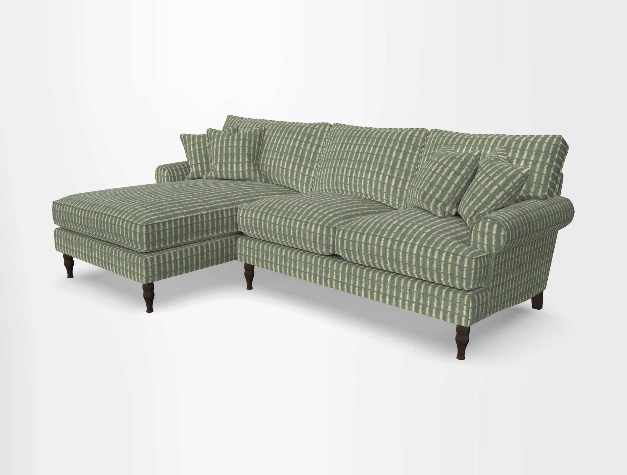 Cooksbridge chaise sofa LHF in Two Tone Plain Biscuit