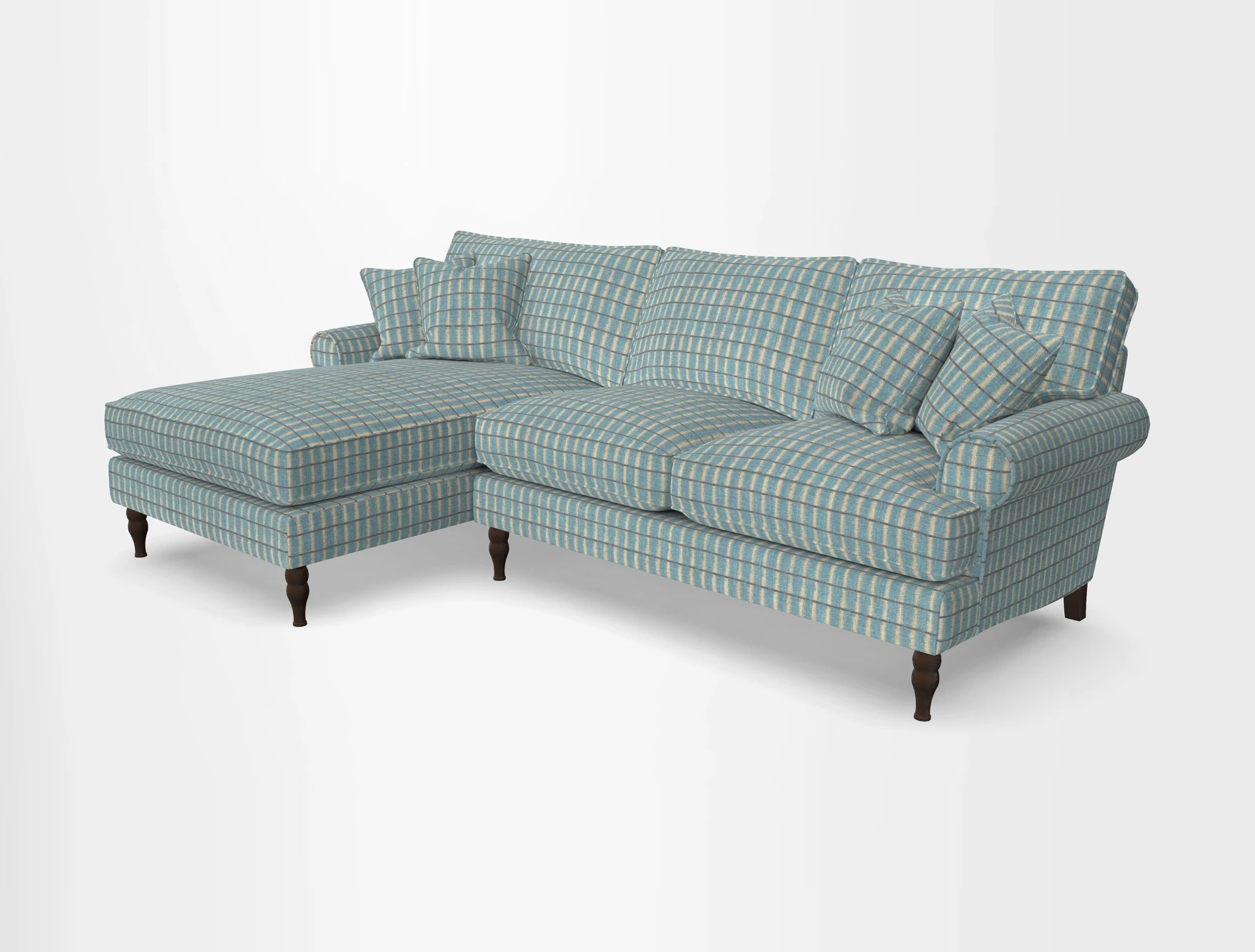 Cooksbridge chaise sofa LHF in Two Tone Plain Biscuit