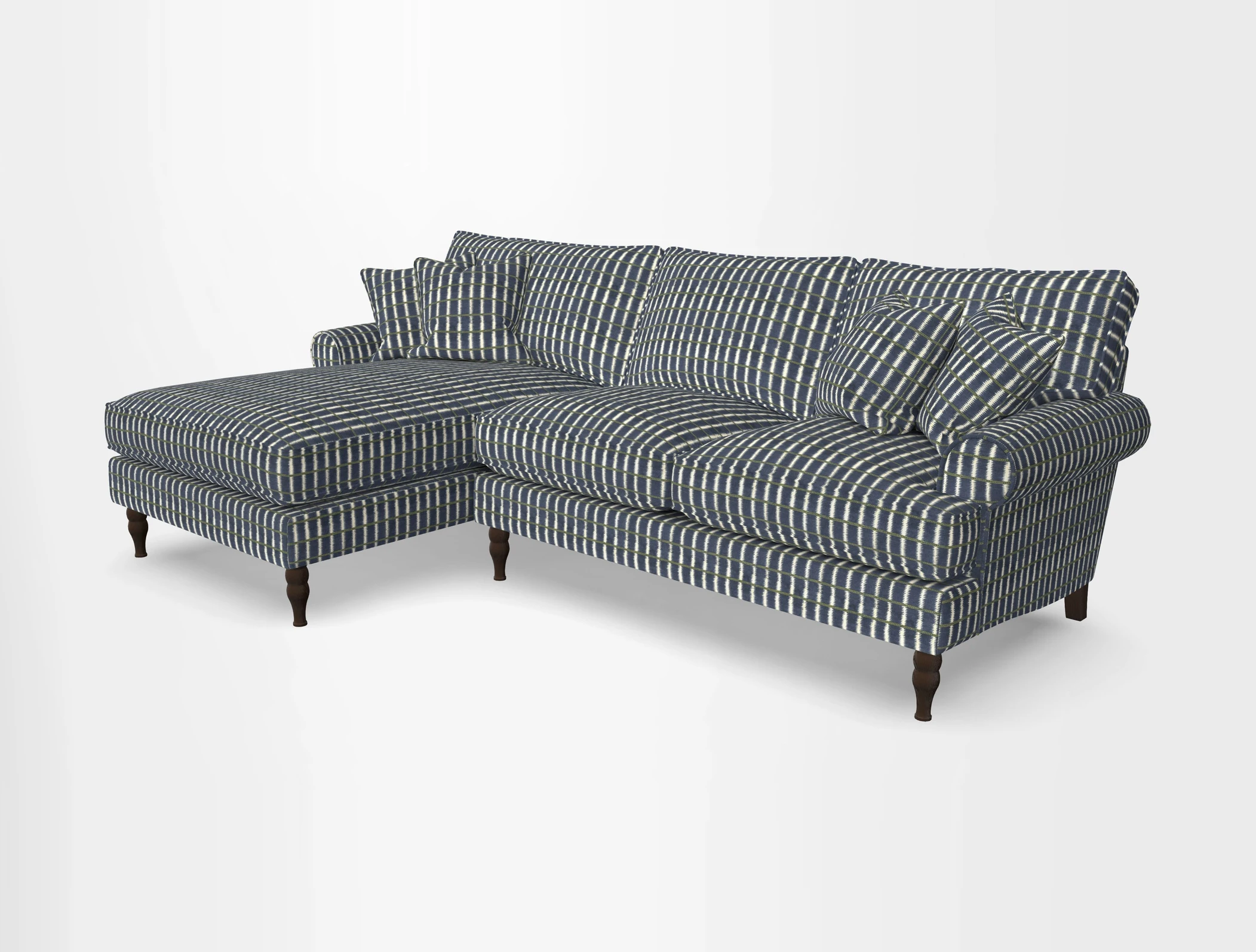 Cooksbridge chaise sofa LHF in Two Tone Plain Biscuit
