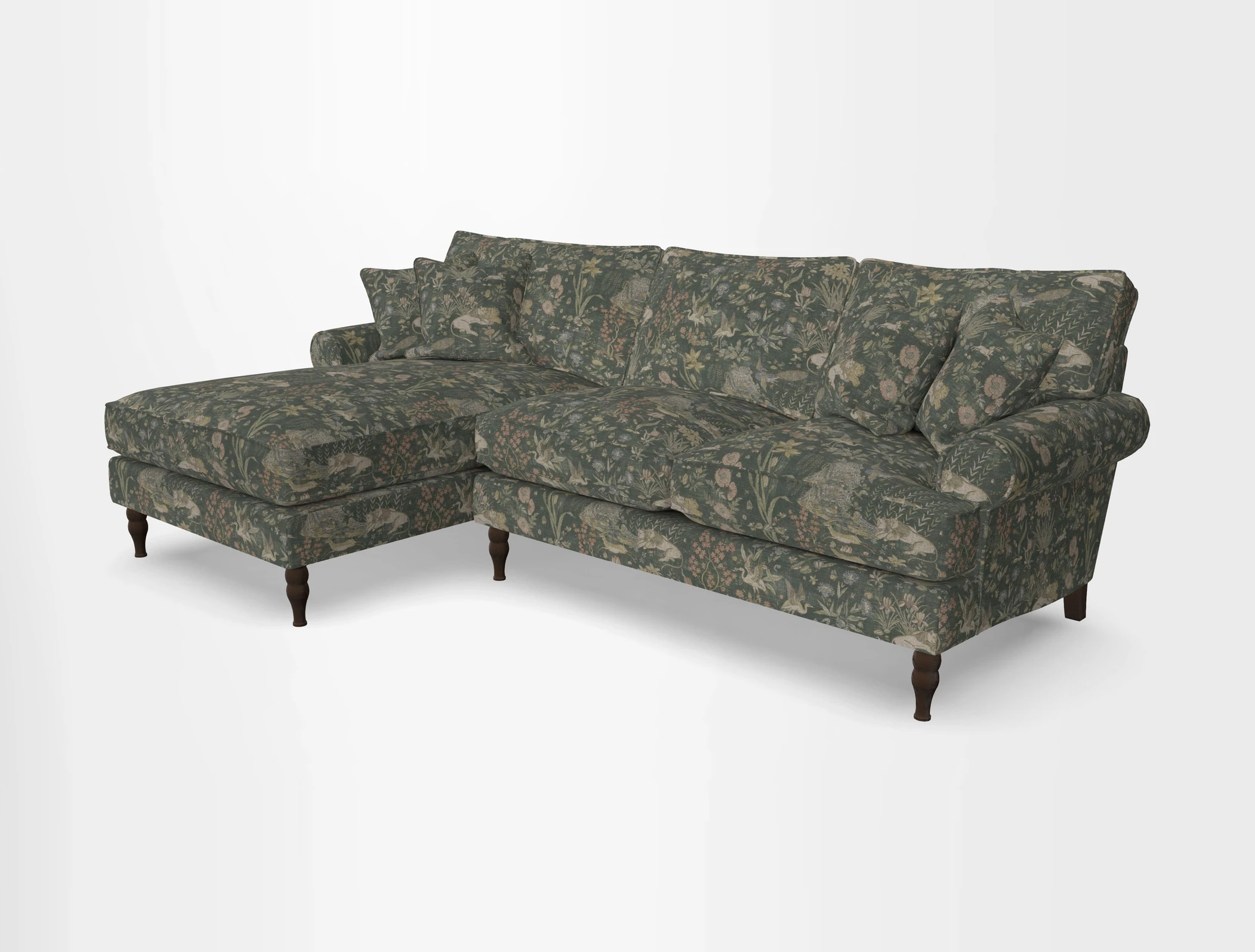Cooksbridge chaise sofa LHF in Two Tone Plain Biscuit