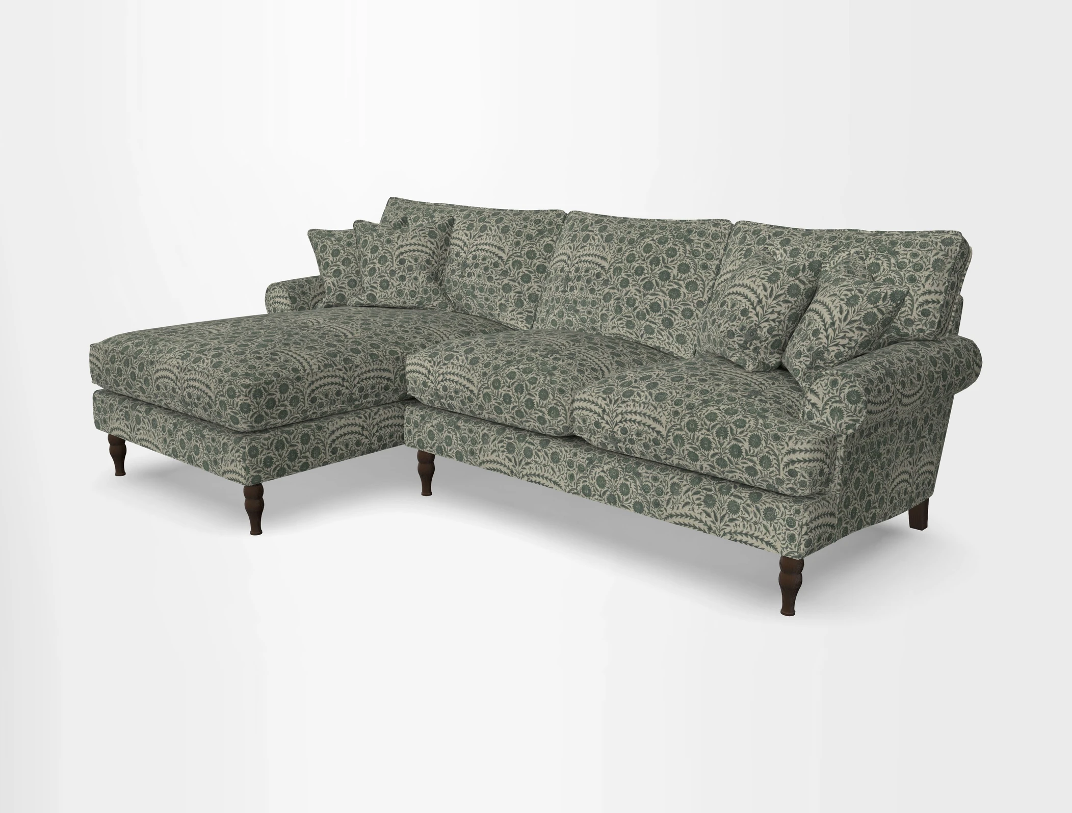 Cooksbridge chaise sofa LHF in Two Tone Plain Biscuit