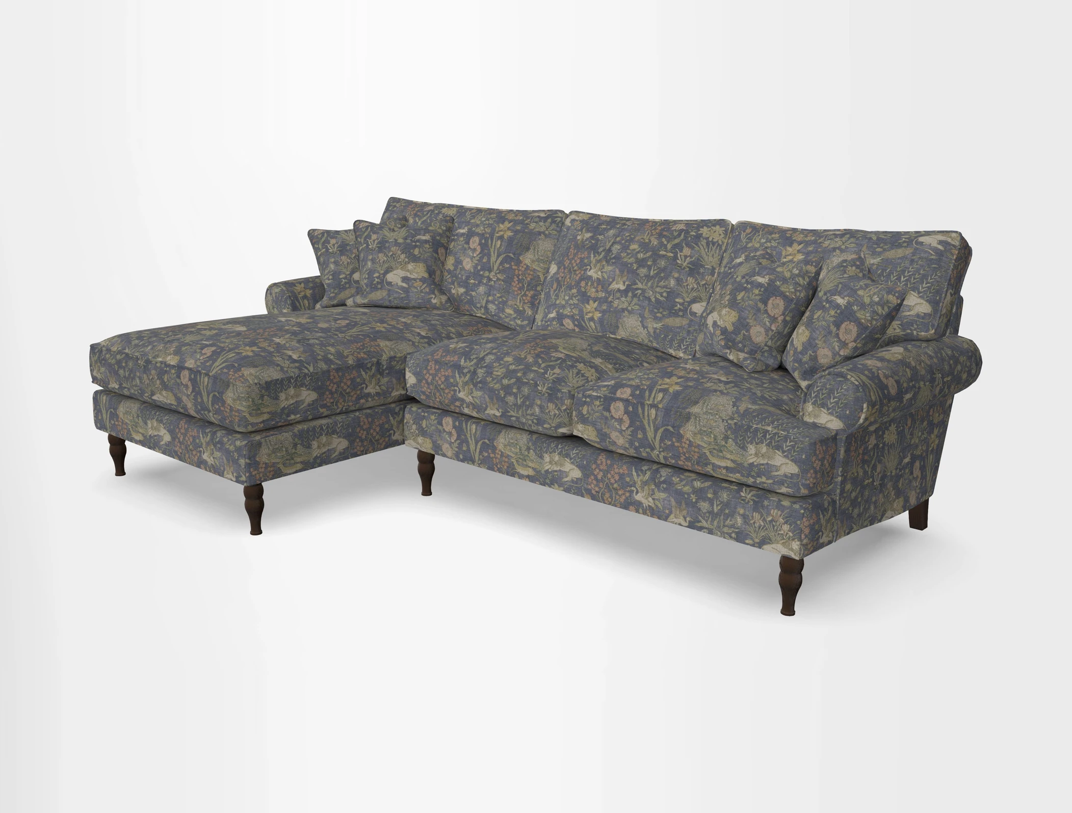 Cooksbridge chaise sofa LHF in Two Tone Plain Biscuit