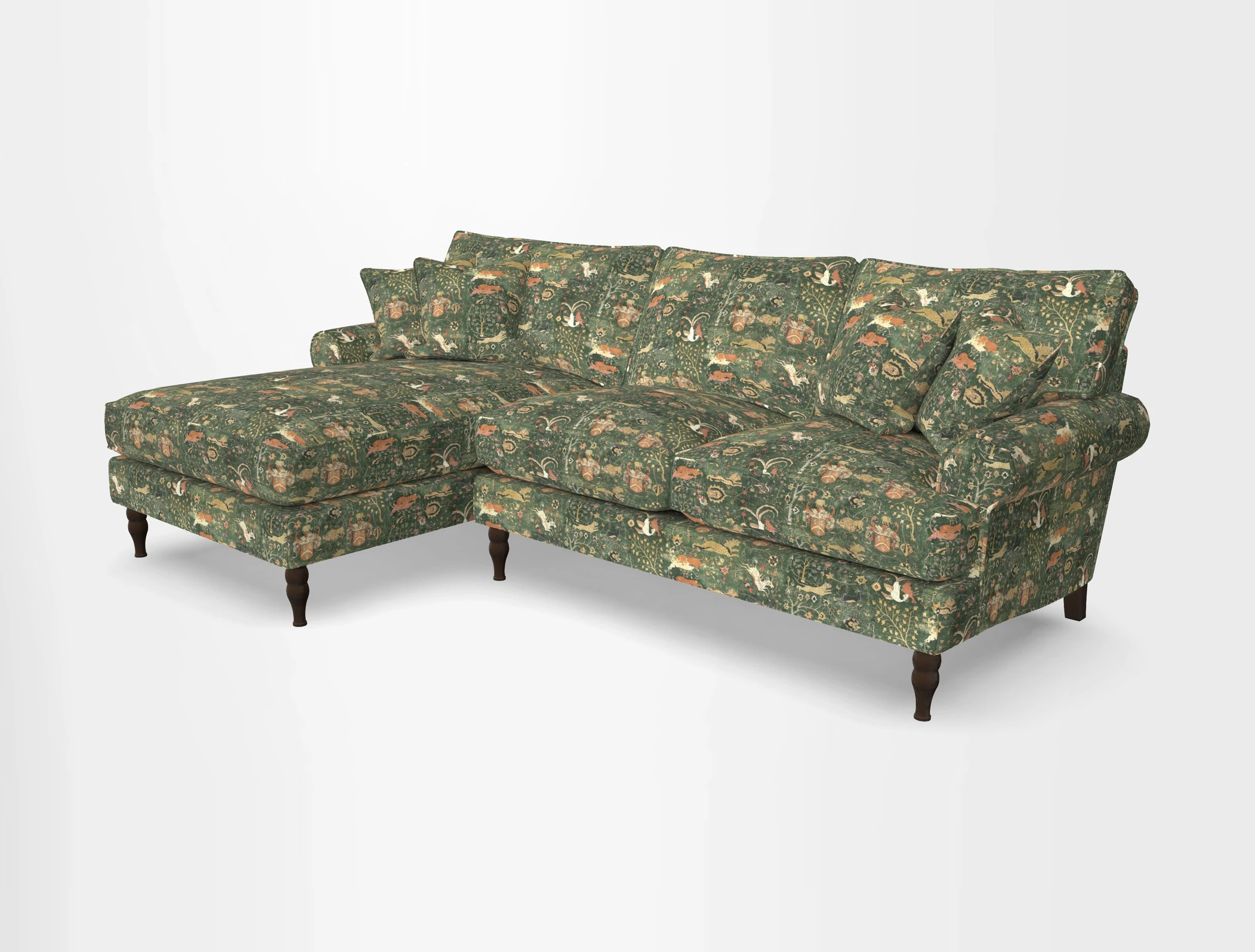 Cooksbridge chaise sofa LHF in Two Tone Plain Biscuit