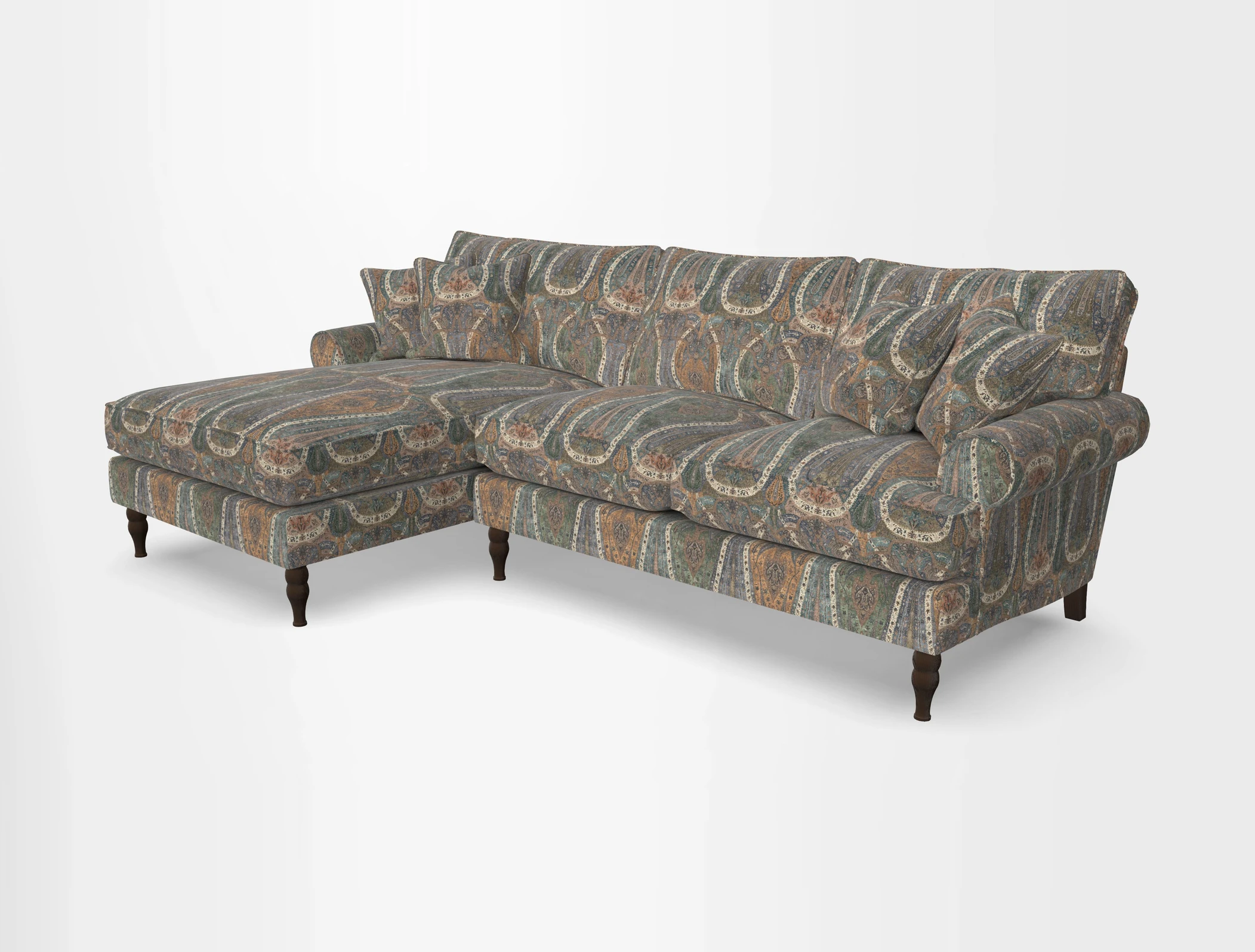Cooksbridge chaise sofa LHF in Two Tone Plain Biscuit