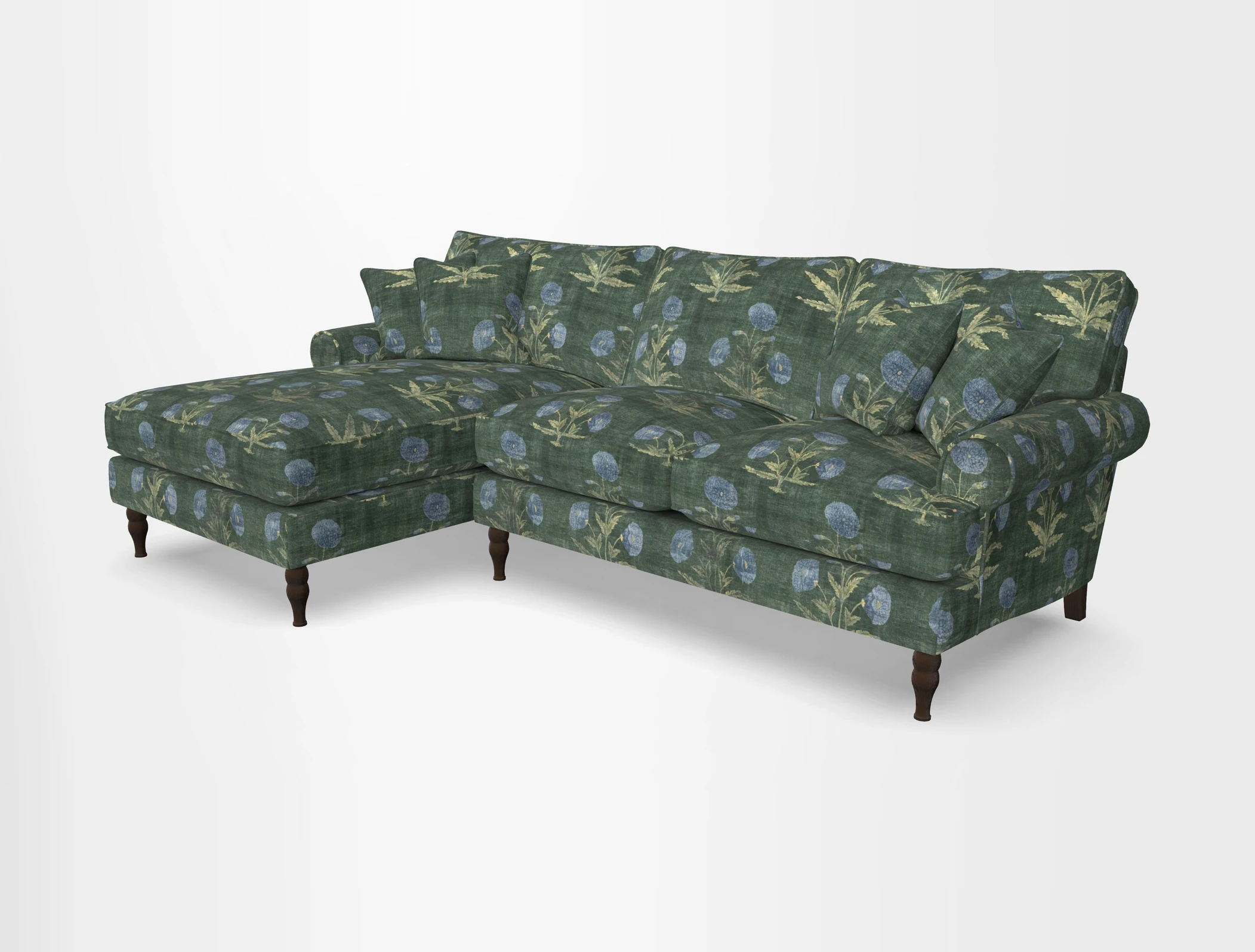 Cooksbridge chaise sofa LHF in Two Tone Plain Biscuit