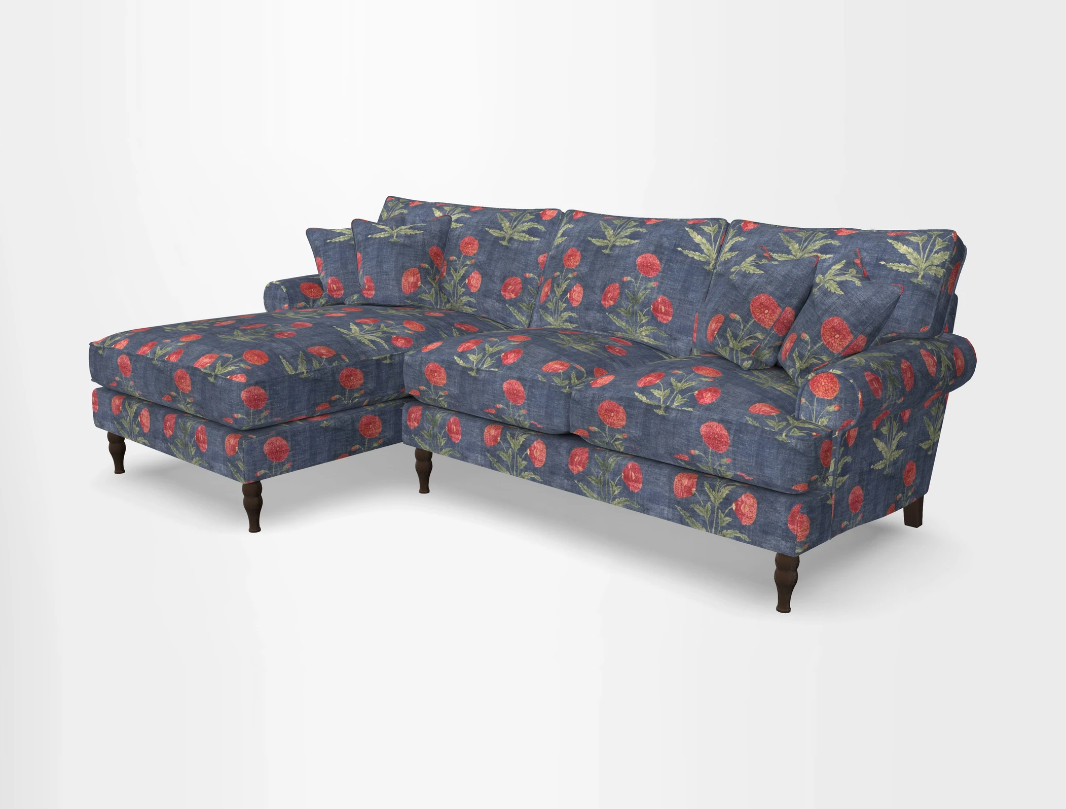 Cooksbridge chaise sofa LHF in Two Tone Plain Biscuit