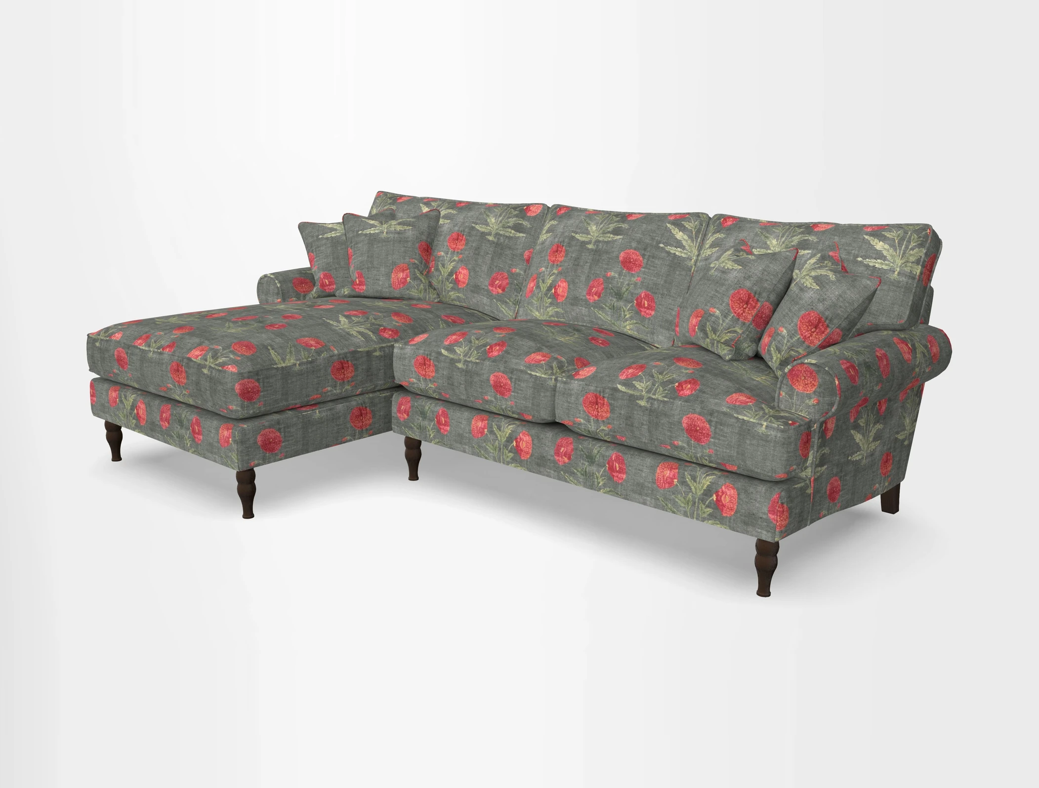 Cooksbridge chaise sofa LHF in Two Tone Plain Biscuit