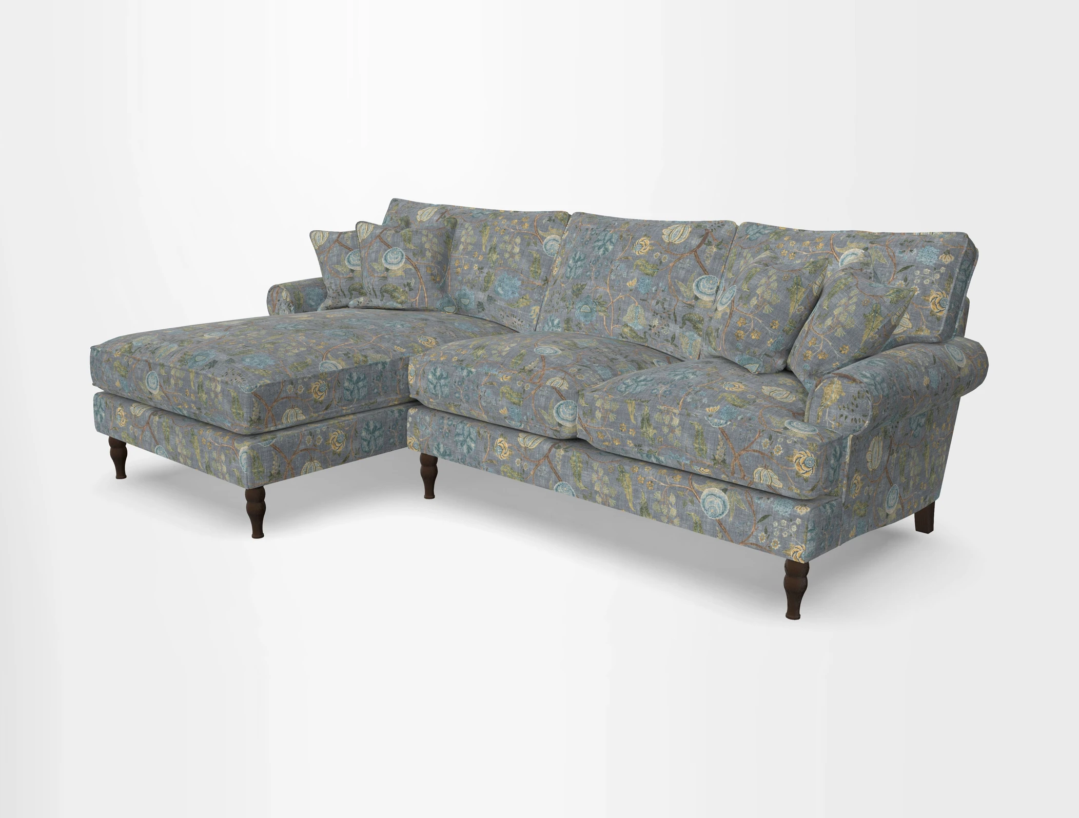 Cooksbridge chaise sofa LHF in Two Tone Plain Biscuit
