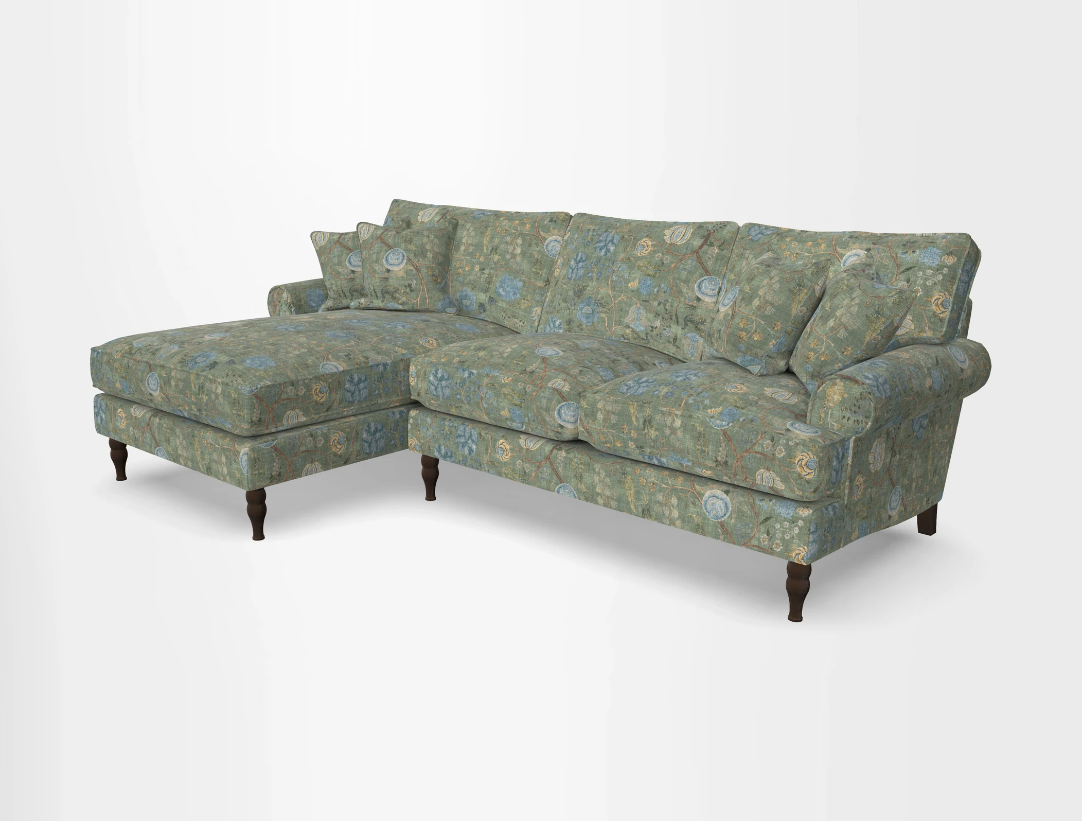 Cooksbridge chaise sofa LHF in Two Tone Plain Biscuit