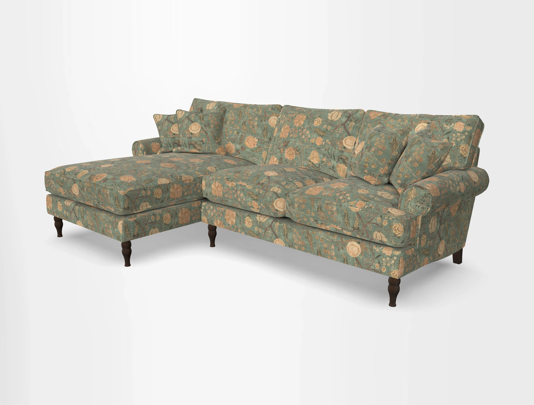 Cooksbridge chaise sofa LHF in Two Tone Plain Biscuit