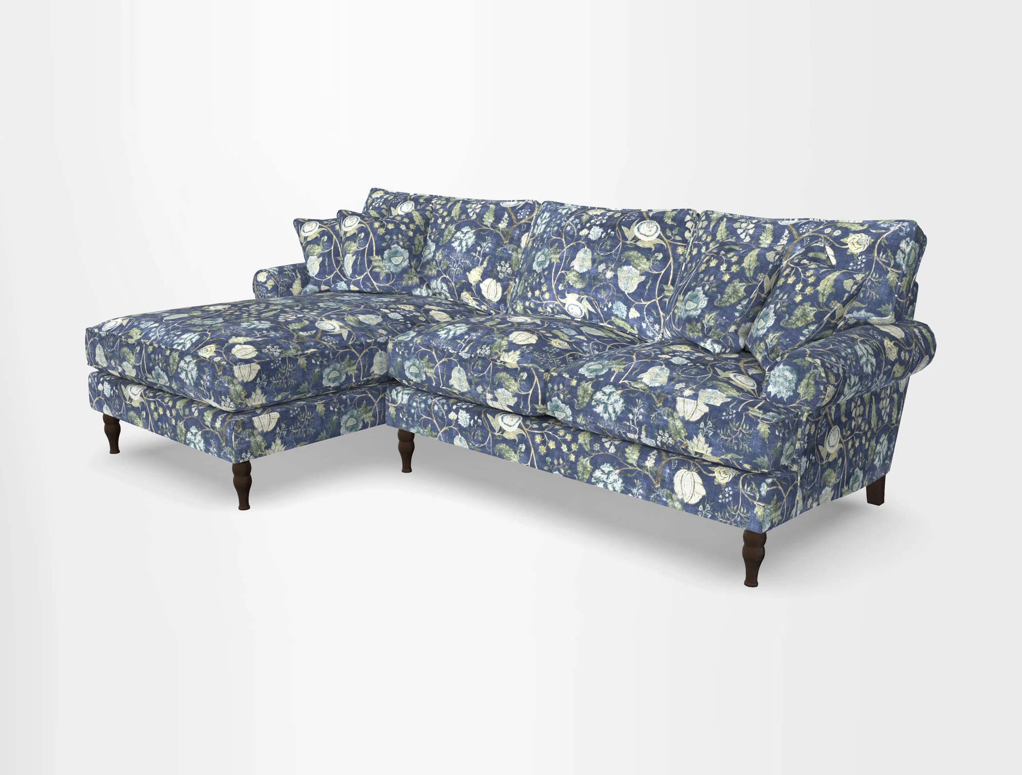 Cooksbridge chaise sofa LHF in Two Tone Plain Biscuit