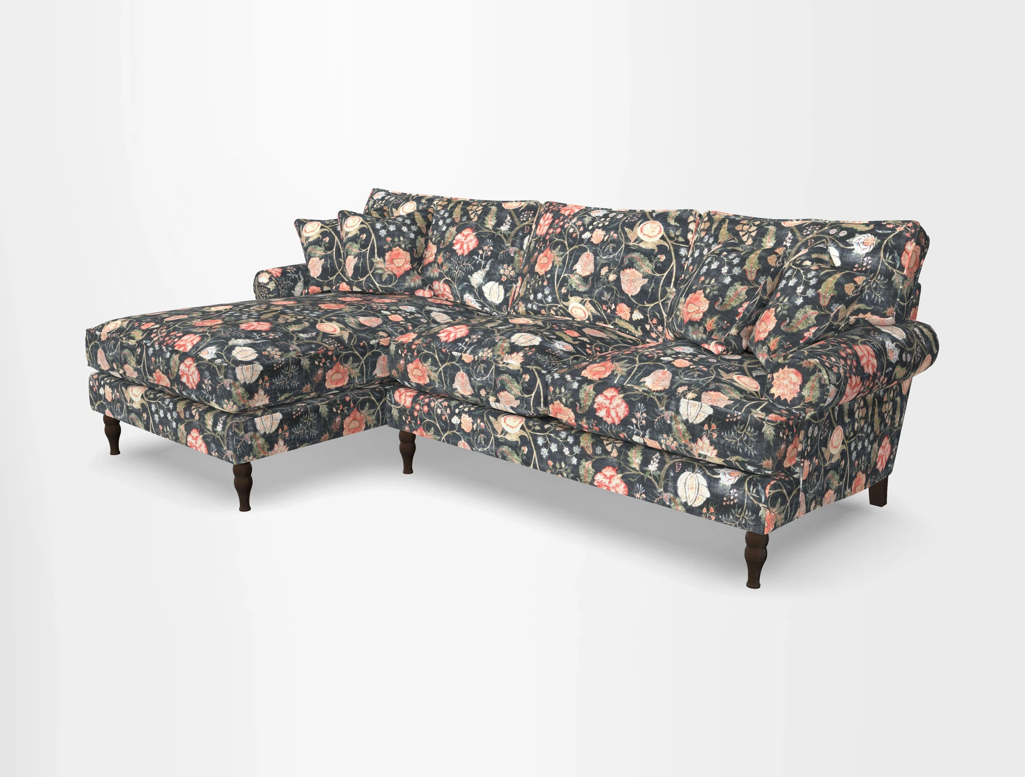 Cooksbridge chaise sofa LHF in Two Tone Plain Biscuit