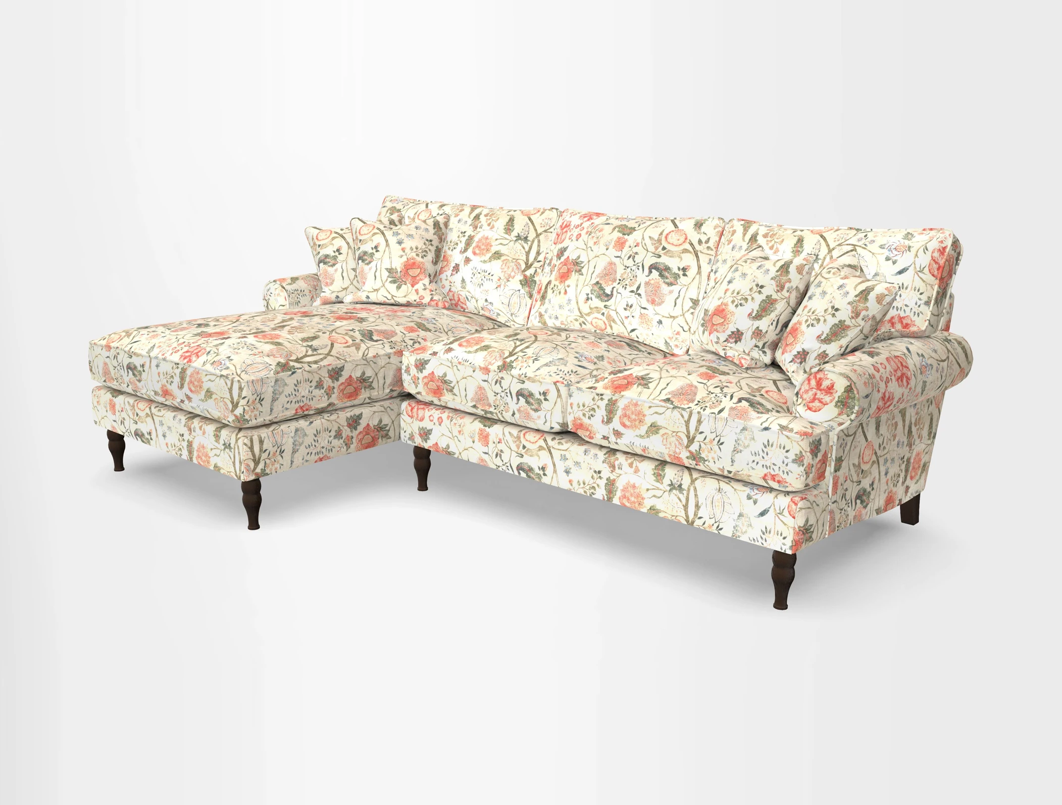 Cooksbridge chaise sofa LHF in Two Tone Plain Biscuit