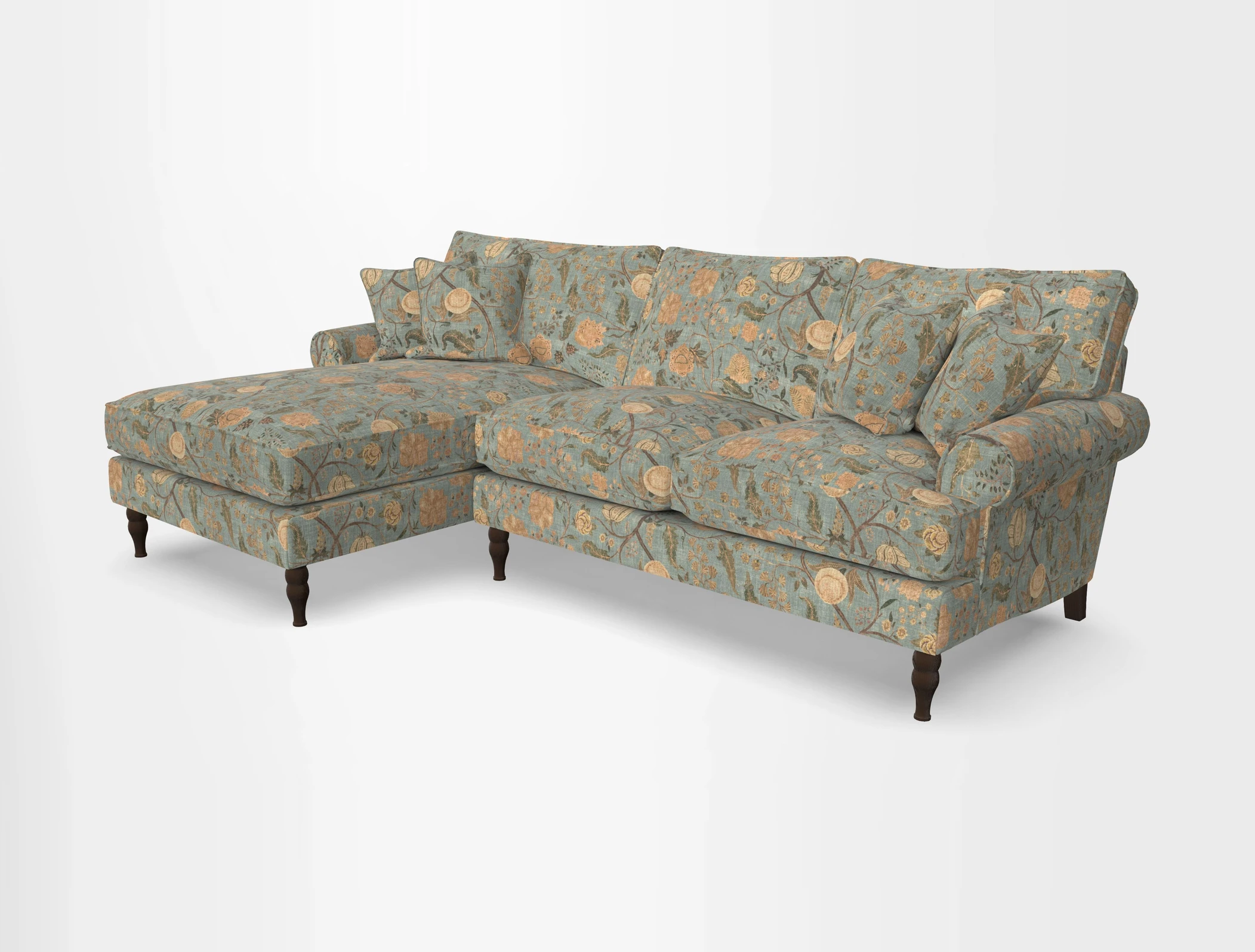 Cooksbridge chaise sofa LHF in Two Tone Plain Biscuit