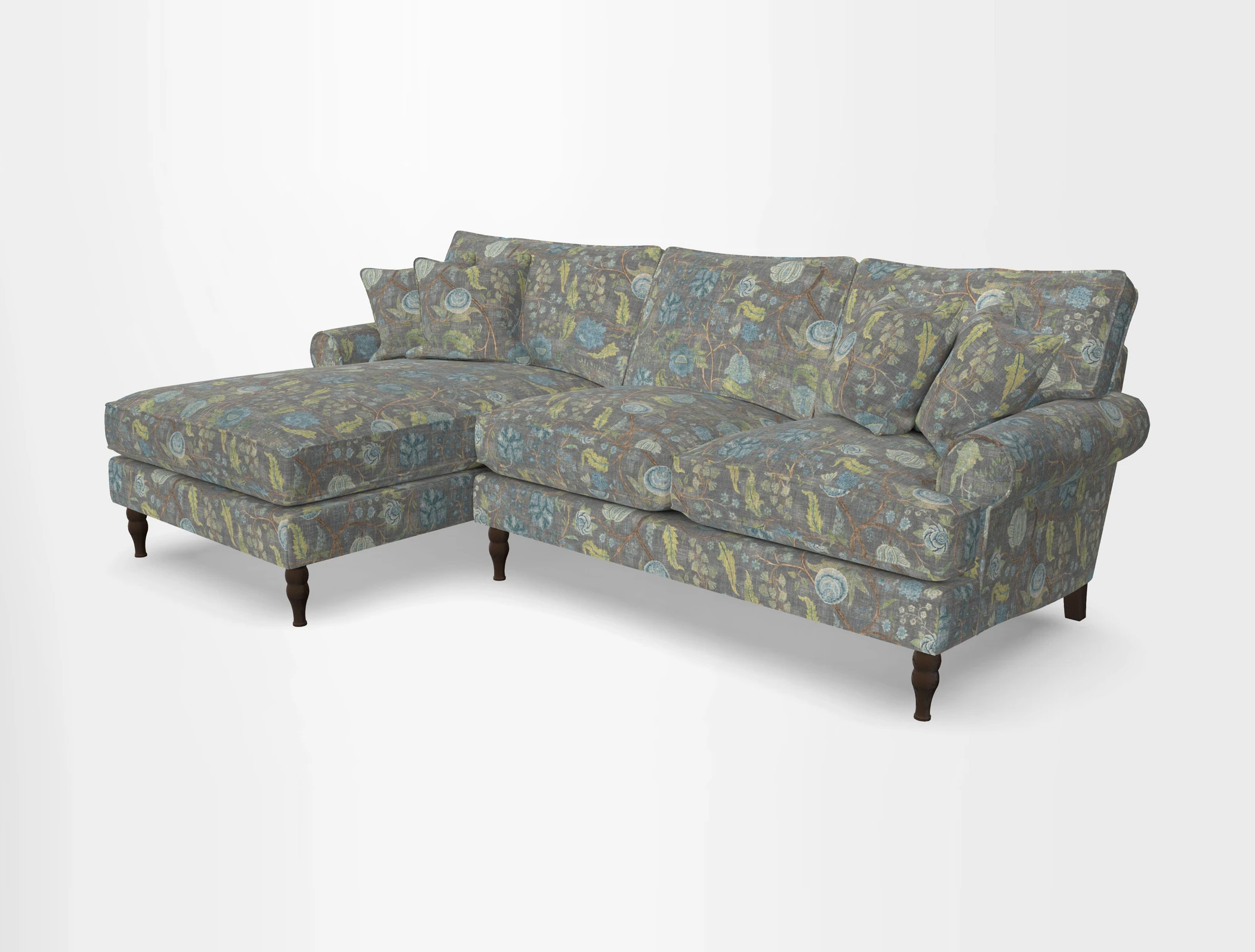 Cooksbridge chaise sofa LHF in Two Tone Plain Biscuit