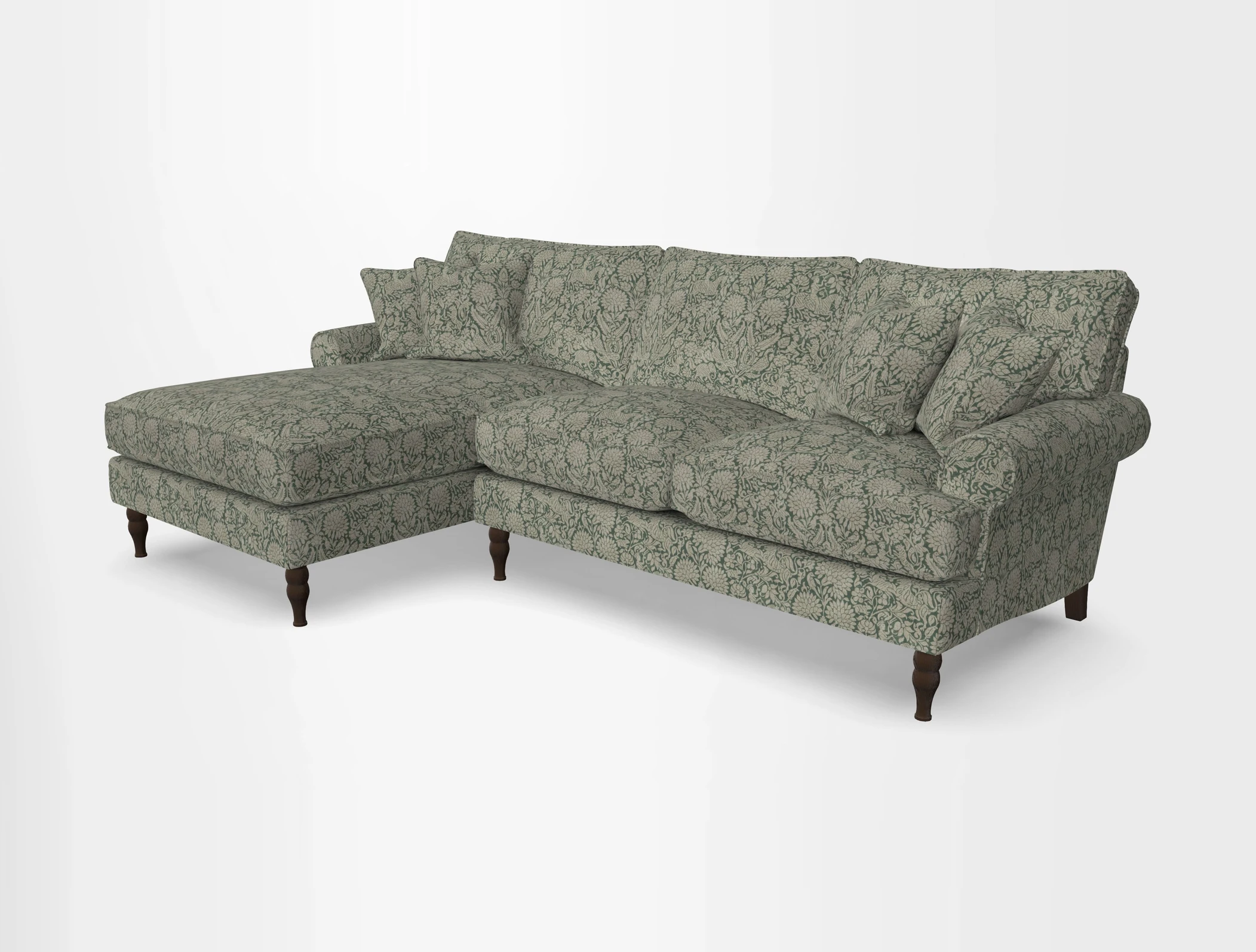 Cooksbridge chaise sofa LHF in Two Tone Plain Biscuit