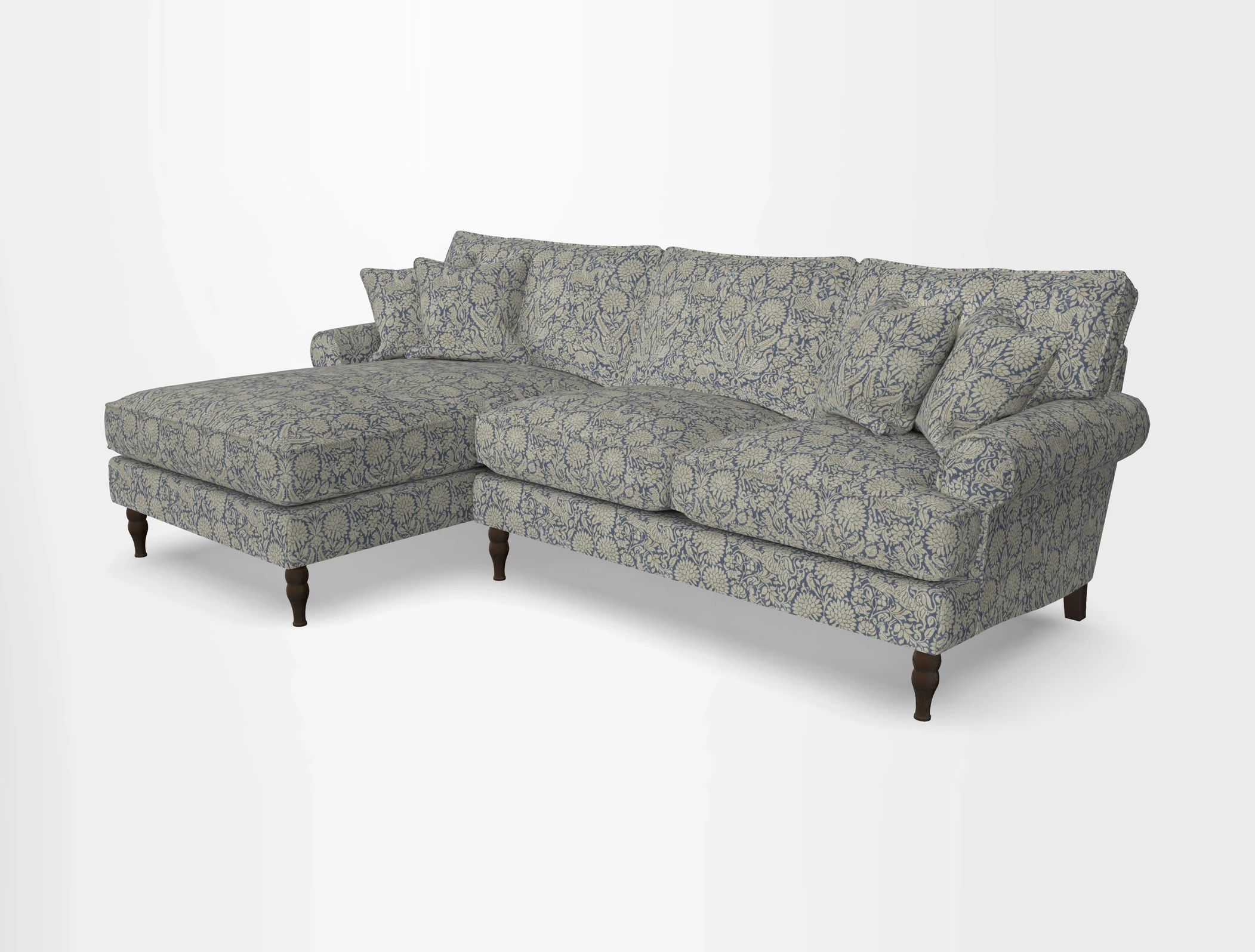 Cooksbridge chaise sofa LHF in Two Tone Plain Biscuit