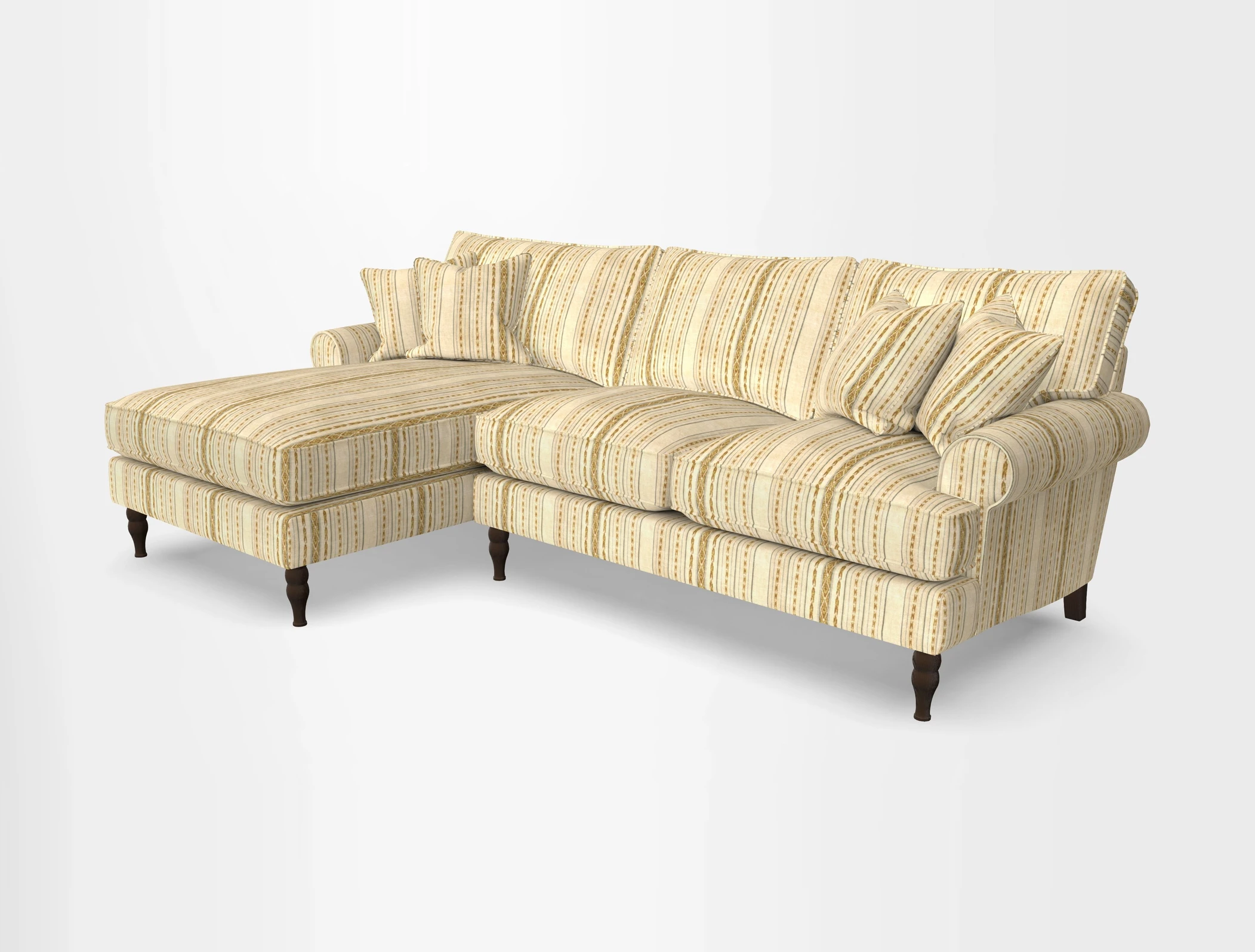 Cooksbridge chaise sofa LHF in Two Tone Plain Biscuit