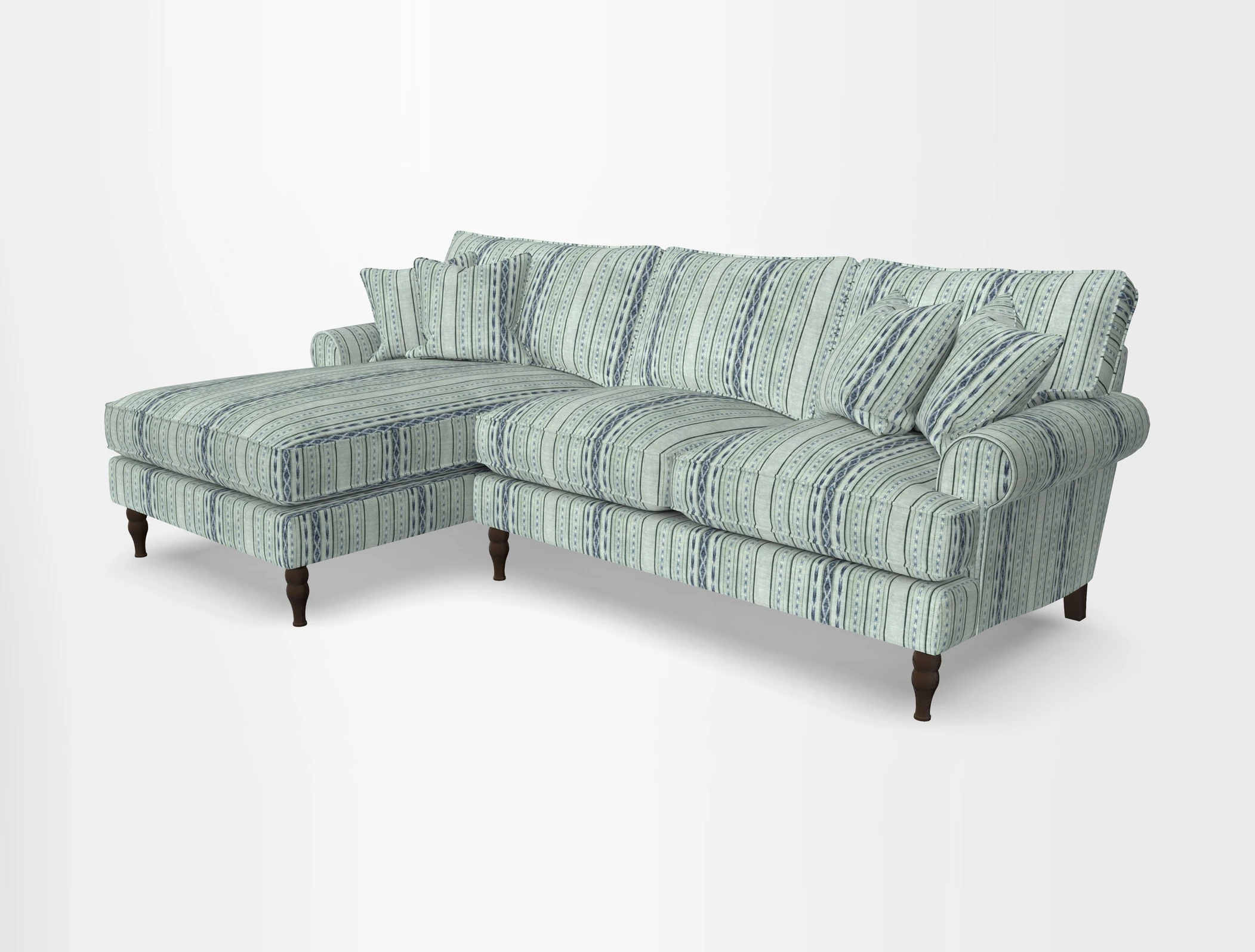 Cooksbridge chaise sofa LHF in Two Tone Plain Biscuit