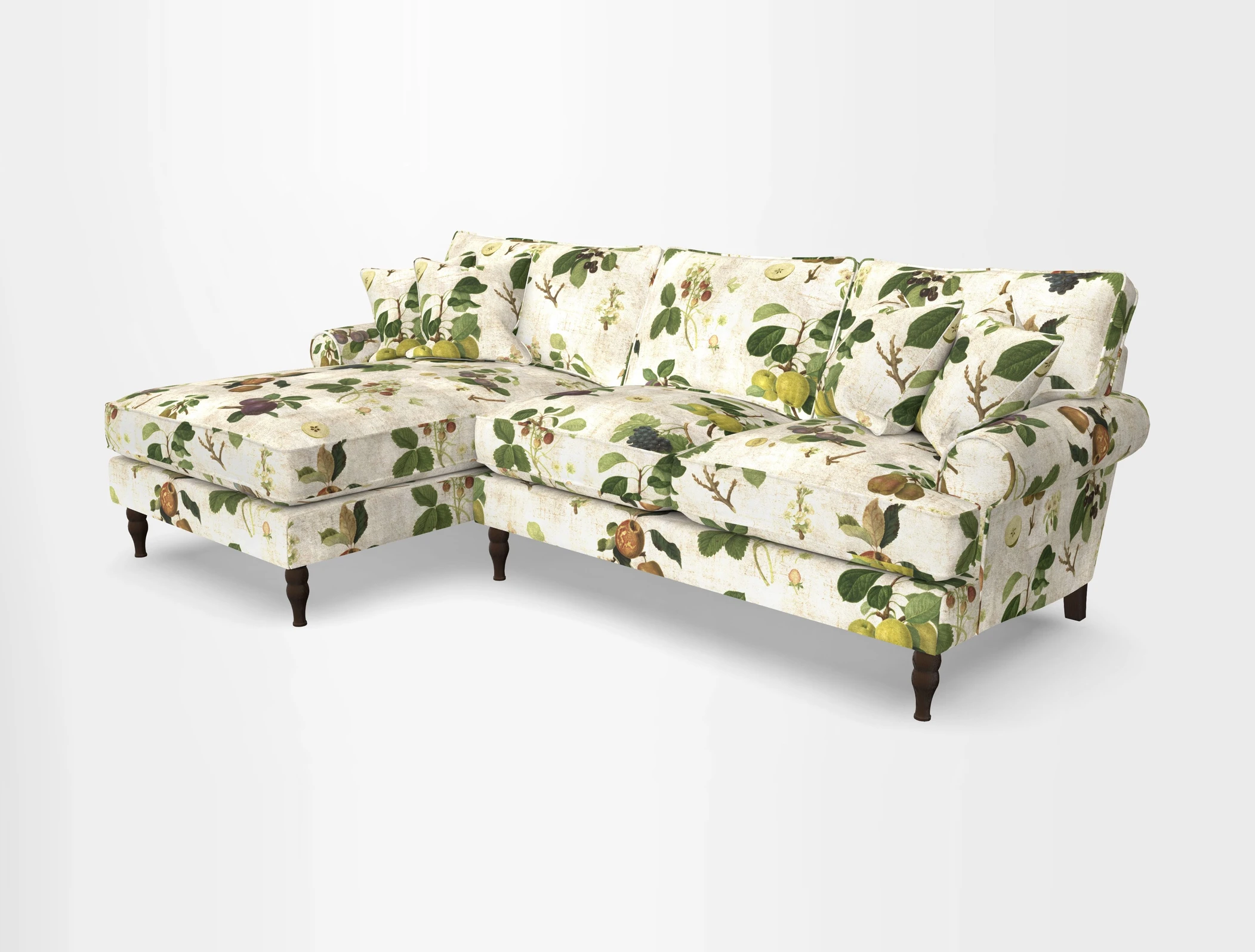 Cooksbridge chaise sofa LHF in Two Tone Plain Biscuit