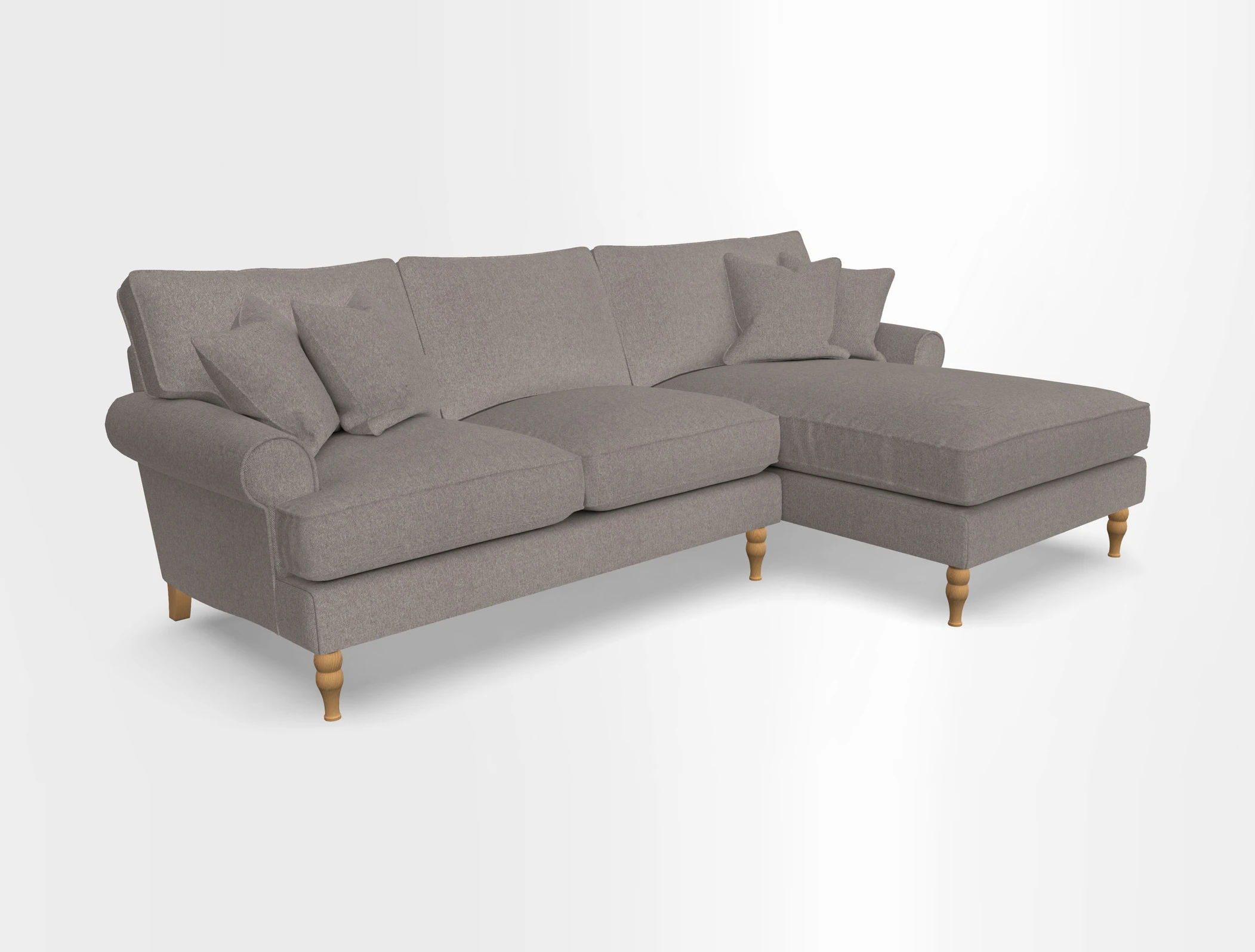 Cooksbridge chaise sofa RHF in Two Tone Plain Biscuit