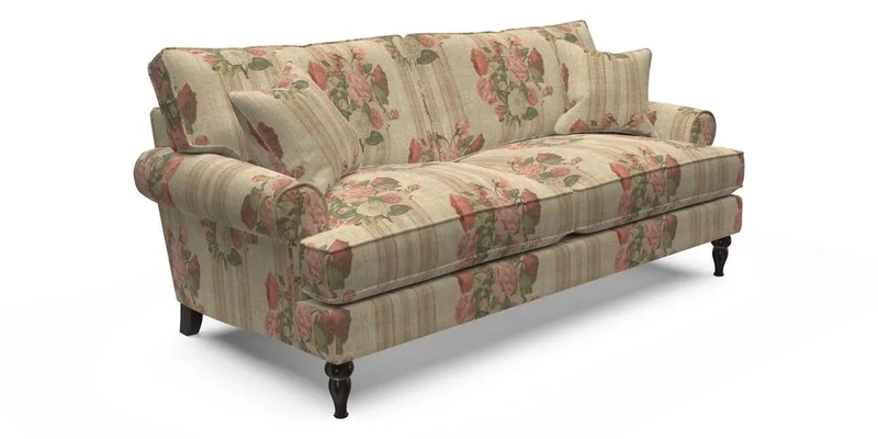 Cooksbridge 3 Seater Sofa in Cloth 21 Coral 1 Lagoon