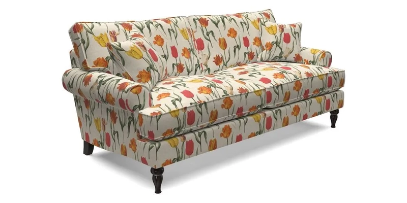 Cooksbridge 3 Seater Sofa in Cloth 21 Coral 1 Lagoon