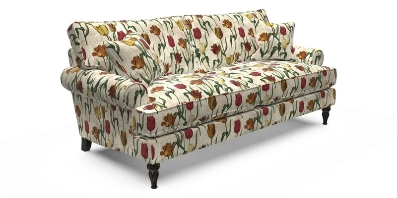 Cooksbridge 3 Seater Sofa in Cloth 21 Coral 1 Lagoon