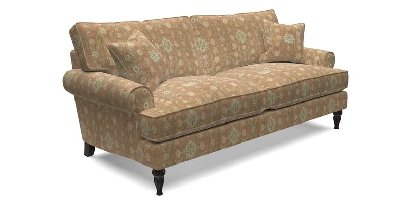 Cooksbridge 3 Seater Sofa in Cloth 21 Coral 1 Lagoon