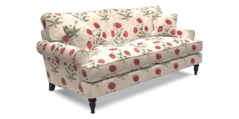 Cooksbridge 3 Seater Sofa in Cloth 21 Coral 1 Lagoon