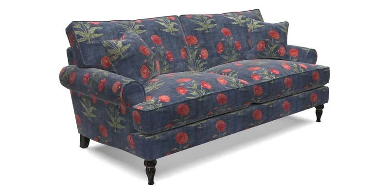 Cooksbridge 3 Seater Sofa in Cloth 21 Coral 1 Lagoon