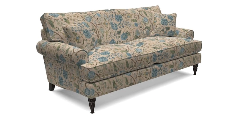 Cooksbridge 3 Seater Sofa in Cloth 21 Coral 1 Lagoon