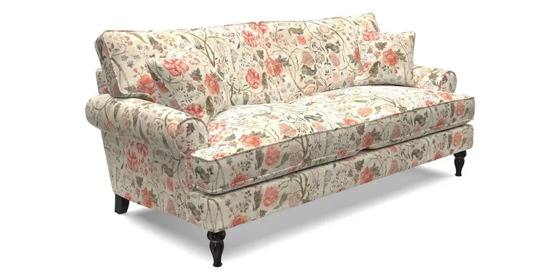 Cooksbridge 3 Seater Sofa in Cloth 21 Coral 1 Lagoon