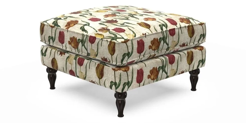 Cooksbridge Footstool in Two Tone Plain Biscuit