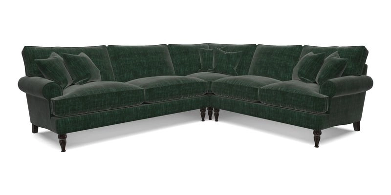 Cooksbridge LHF Corner Sofa in Cloth 21 Oak Leaf Beech