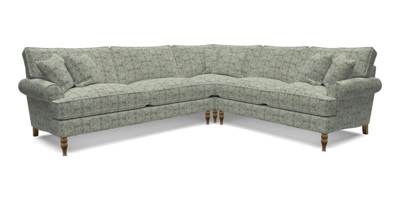 Cooksbridge LHF Corner Sofa in Cloth 21 Oak Leaf Beech