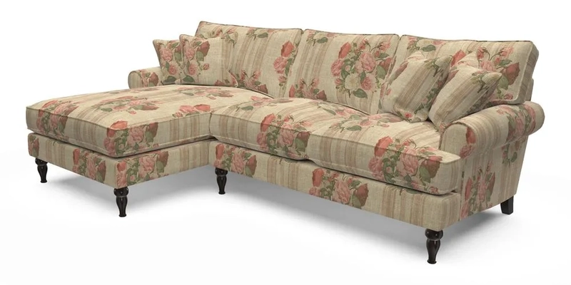 Cooksbridge Chaise Sofa LHF in Two Tone Plain Biscuit