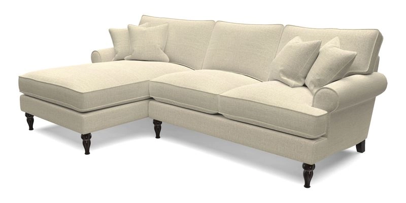 Cooksbridge chaise sofa LHF in Two Tone Plain Biscuit