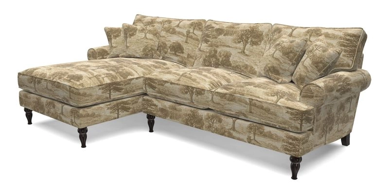 Cooksbridge chaise sofa LHF in Two Tone Plain Biscuit
