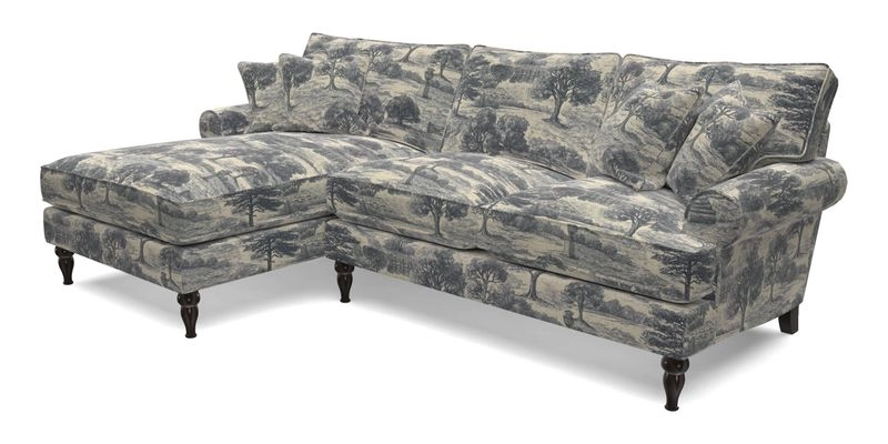 Cooksbridge chaise sofa LHF in Two Tone Plain Biscuit