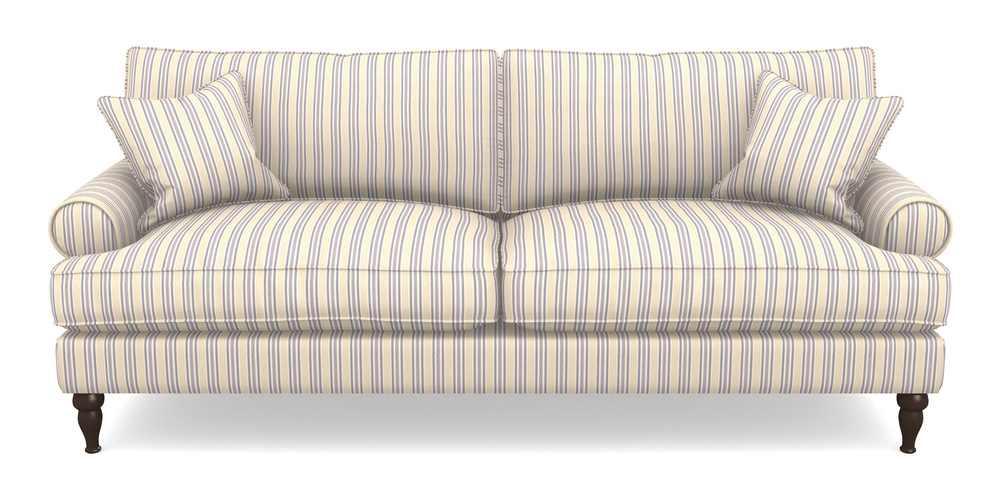 Product photograph of Cooksbridge 4 Seater Sofa In Cloth 22 - Racing Stripes Ayr - Blueberry from Sofas and Stuff Limited