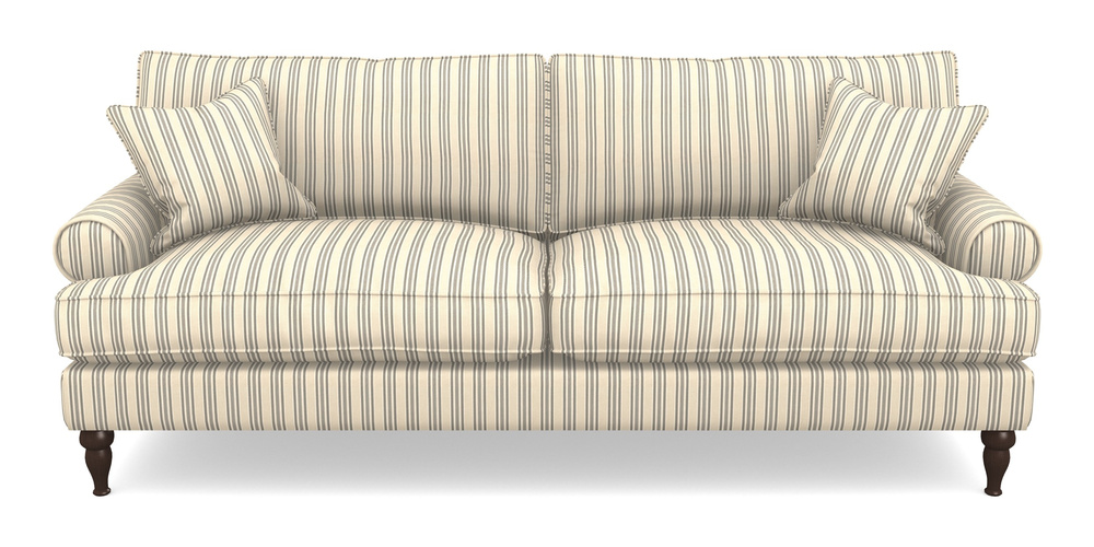 Product photograph of Cooksbridge 4 Seater Sofa In Cloth 22 - Racing Stripes Ayr - Charcoal from Sofas and Stuff Limited