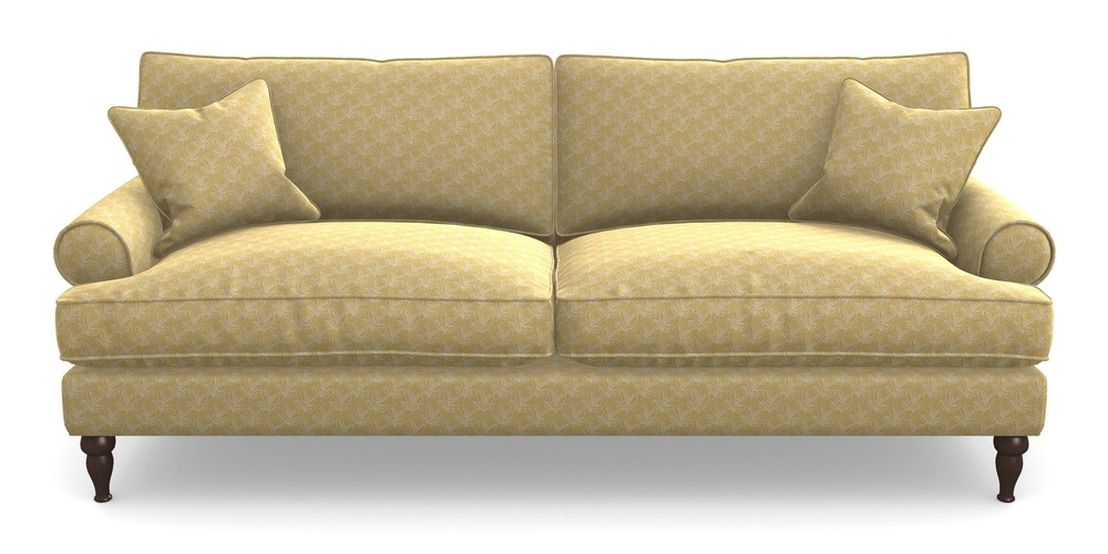 Product photograph of Cooksbridge 4 Seater Sofa In Cloth 21 - Decorative Leaf - Canary from Sofas and Stuff Limited